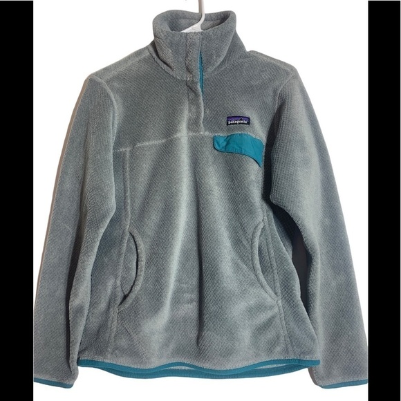 Patagonia Grey Teal Re-tool Snap-T Pullover Soft Fleece Blue Green - Picture 2 of 11